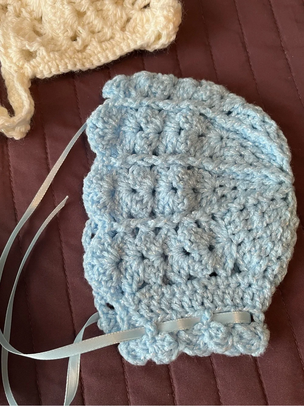 Handmade Crochet Baby Bonnets Set Of 4 Vintage Newborn Hats